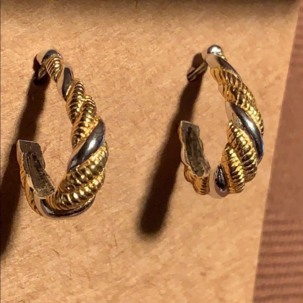 SS twisted rope half-hoop earrings Sterling Silver